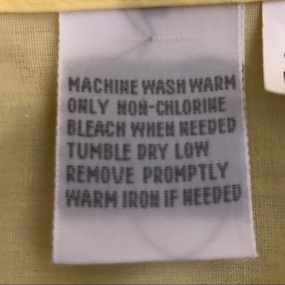 NEW - FOXCROFT Wrinkle Free Cotton Yellow Long Sleeve Button Down Top - Size 12P - Picture 4 of 4